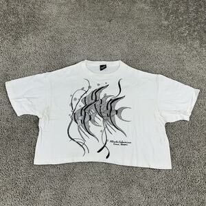 Vintage Atlantis Submarines Shirt Mens One Size White Hawaii Fish Made USA 90s